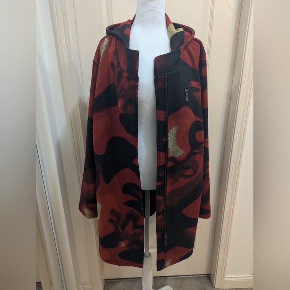 Unique multi colored hooded coat - Picture 8 of 9